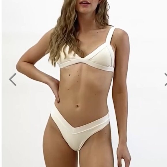 NWT OneOne Swimwear Bikini SET Pearl Cream Beige White Jesse Kameron New Ivory - Picture 7 of 16